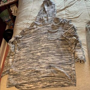 Element Emerald Heathered Blue Hoodie Sz L Grey